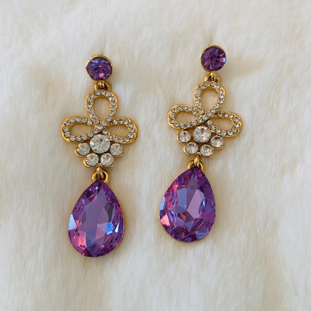 Amethyst Statement Dangle Earrings